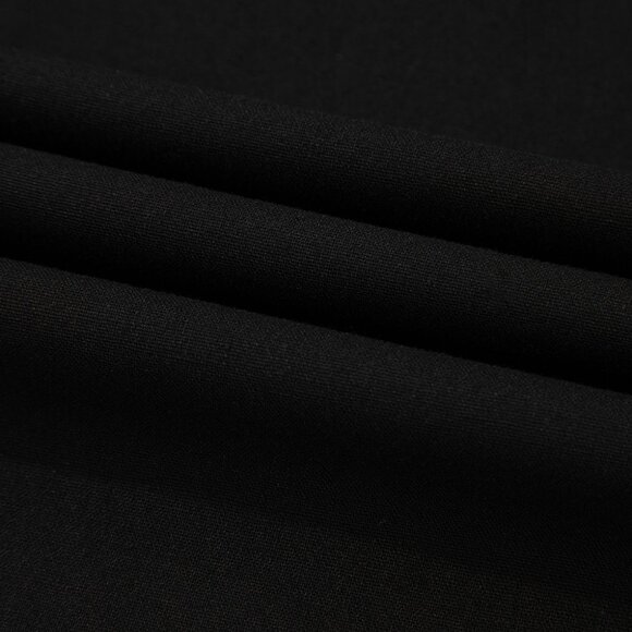 B249 Black Spaghetti Straps Shirred Bodice Pocketed Wide Leg Jumpsuit - Picture 13 of 16